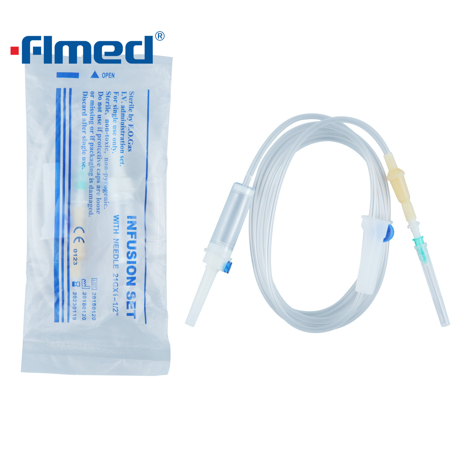 Disposable Non-Vented Spin Connector IV Giving Infusion Set with